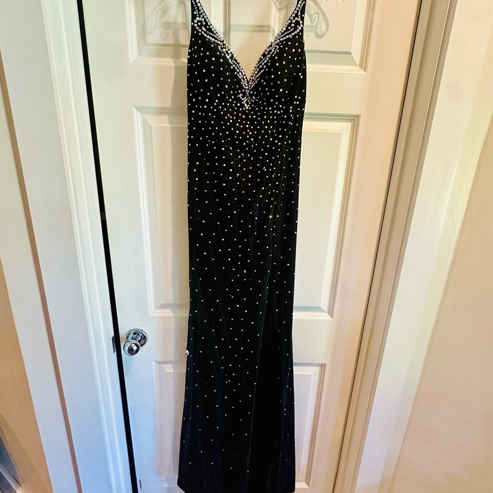 Joseph Ribkoff Black Gown with Silver Accents